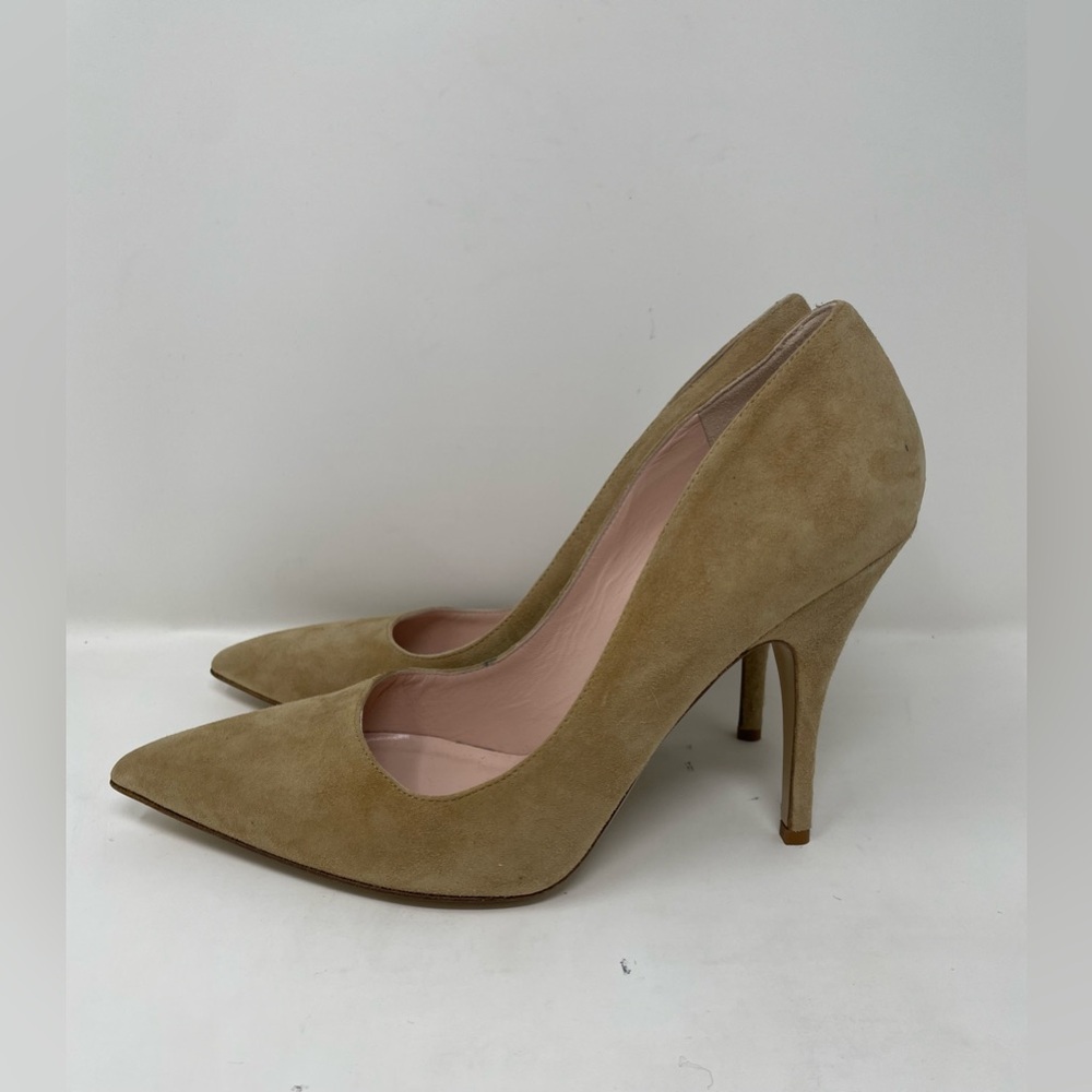New Kate Spade Women Beige Suede Heels Shoes Size 8